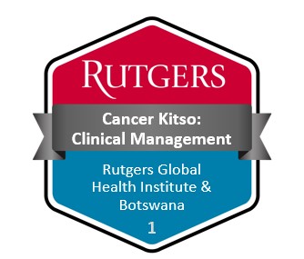 example of Rutgers digital badge for Cancer Kitso: Clinical Management