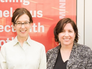 Photo of two people: Jackie Thaw (left) and Cara Cuite (right)