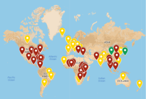 global projects map with markers