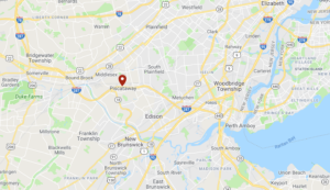 Map showing Piscataway, NJ