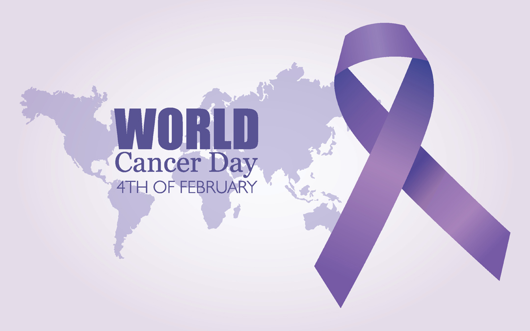 World Cancer Day purple ribbon